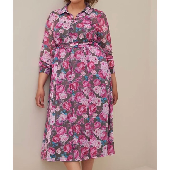 torrid Dresses & Skirts - 🆕 Floral Maxi Woven Shirt Dress 2 2X 18 20 NWT Torrid New!